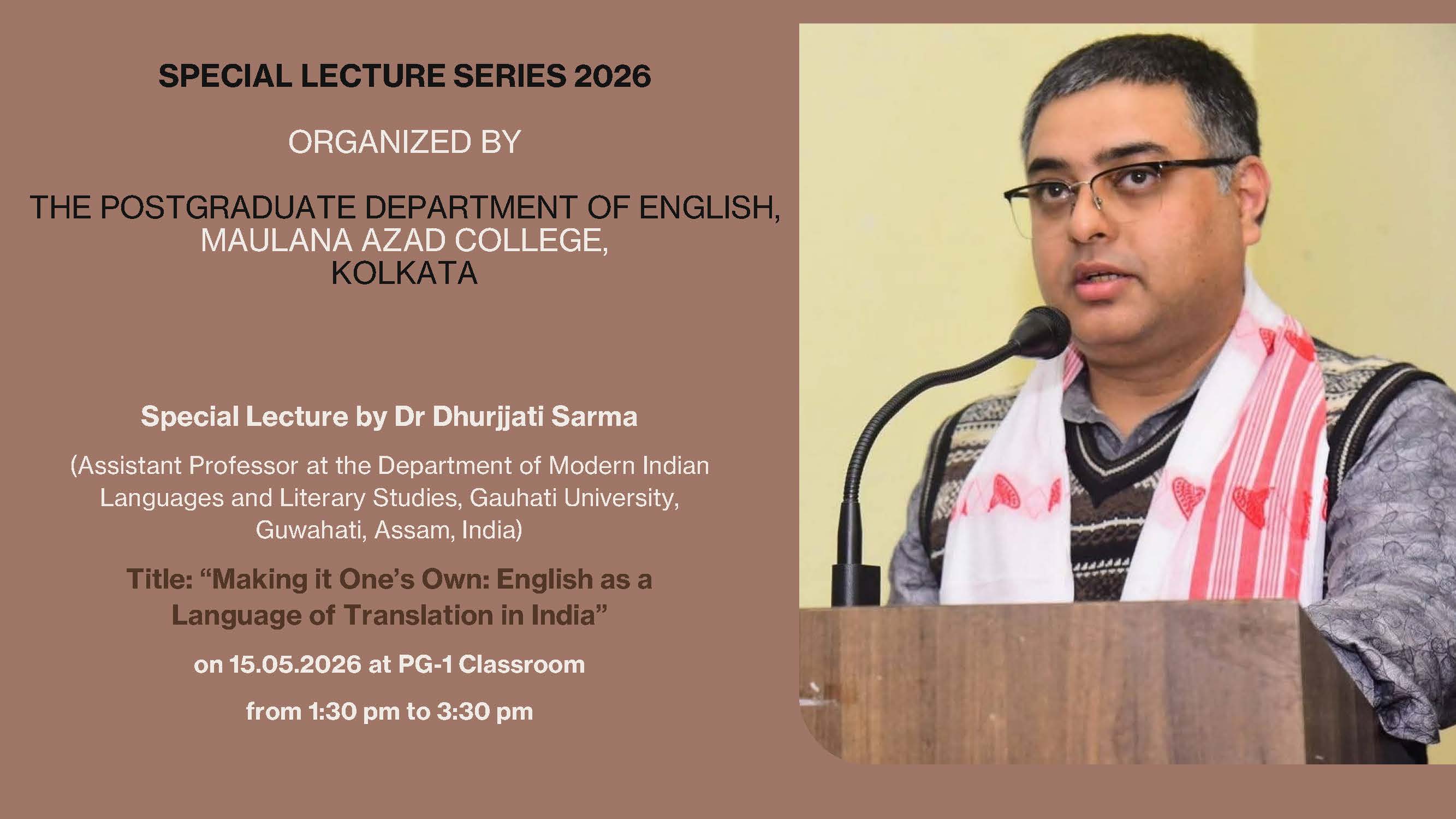 Special Lecture By Dhurjjati Sharma